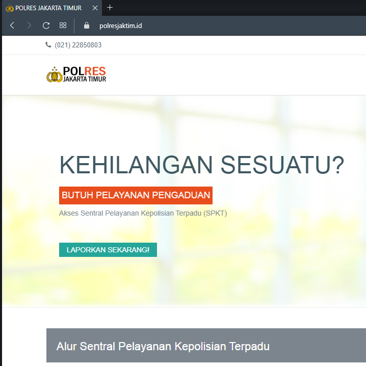 Website Polres Jaktim